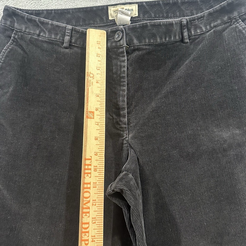 LL Bean Corduroy Pants Women's 18 x L27 Petite High Rise Favorite Fit Black - Picture 5 of 8